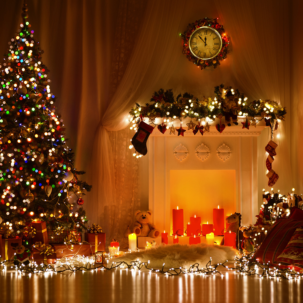 Christmas Room Interior Design Xmas Tree Decorated De Korenbloem